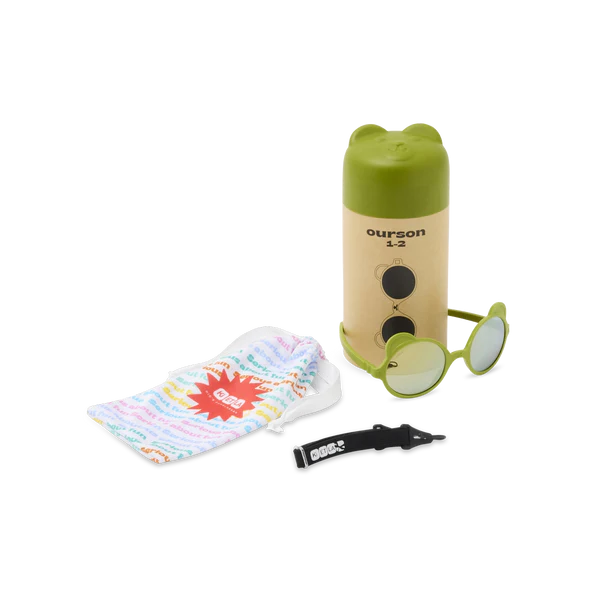 KI ET LA-Occhiali da sole per bambini orsetto verde oliva