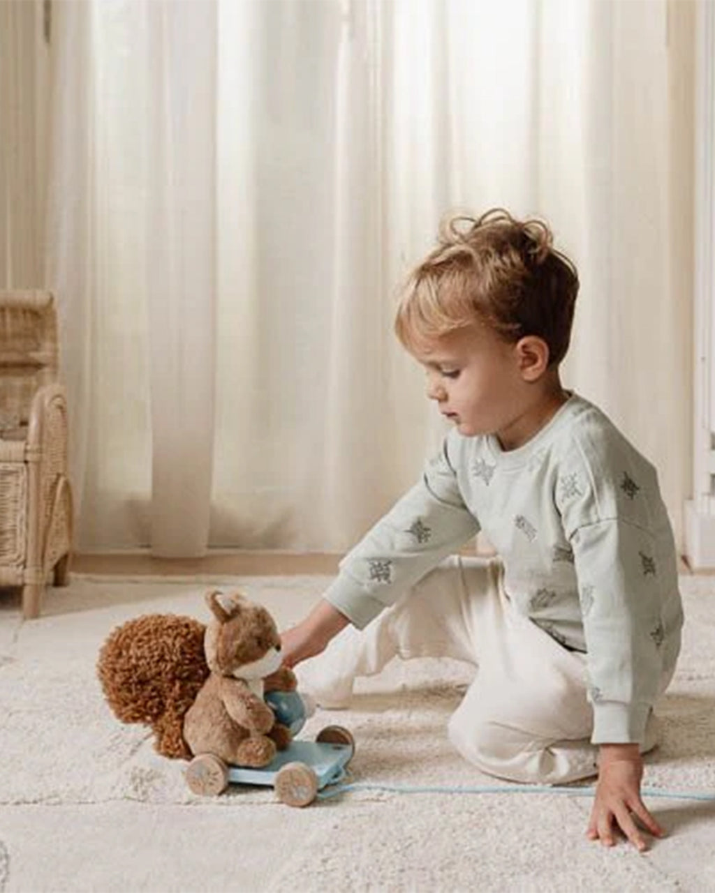 Little Dutch - Scoiattolo da tirare - Blu - Amici della foresta