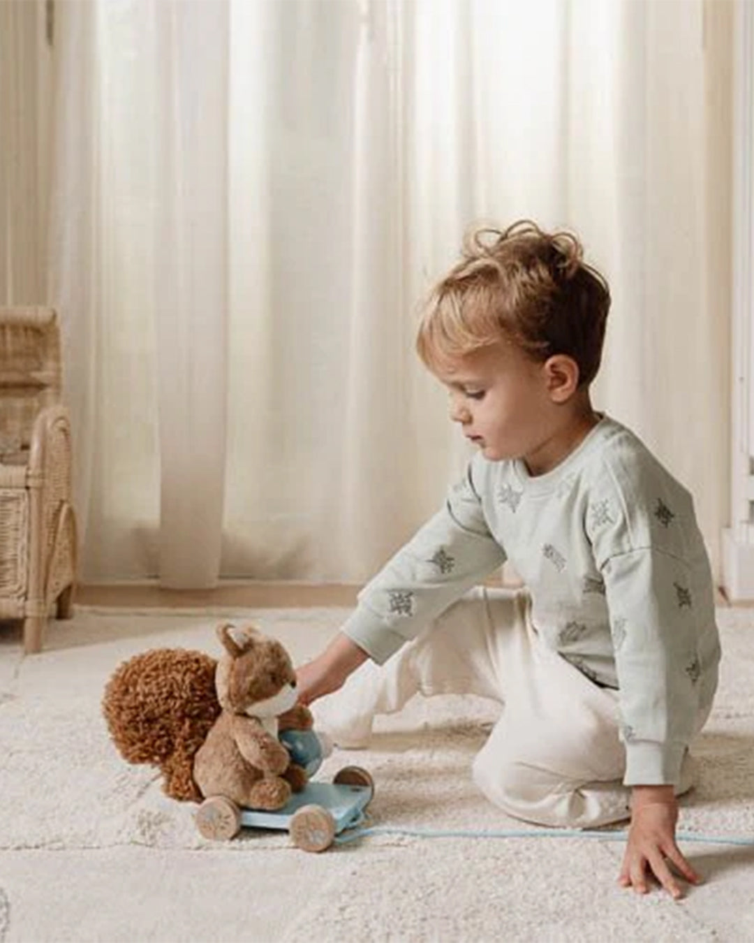 Little Dutch - Scoiattolo da tirare - Blu - Amici della foresta