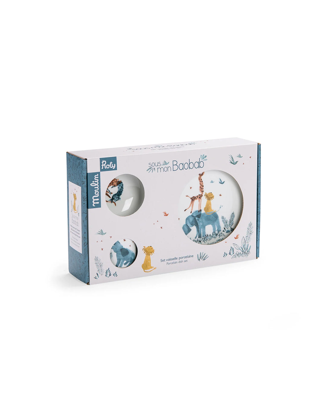 Moulin Roty - Set Stoviglie In Porcellana, Con Base Antiscivolo