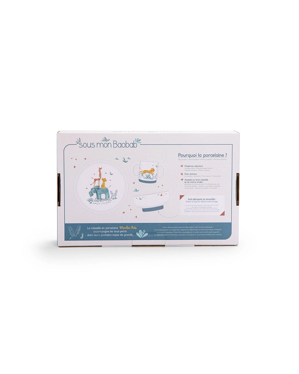 Moulin Roty - Set Stoviglie In Porcellana, Con Base Antiscivolo