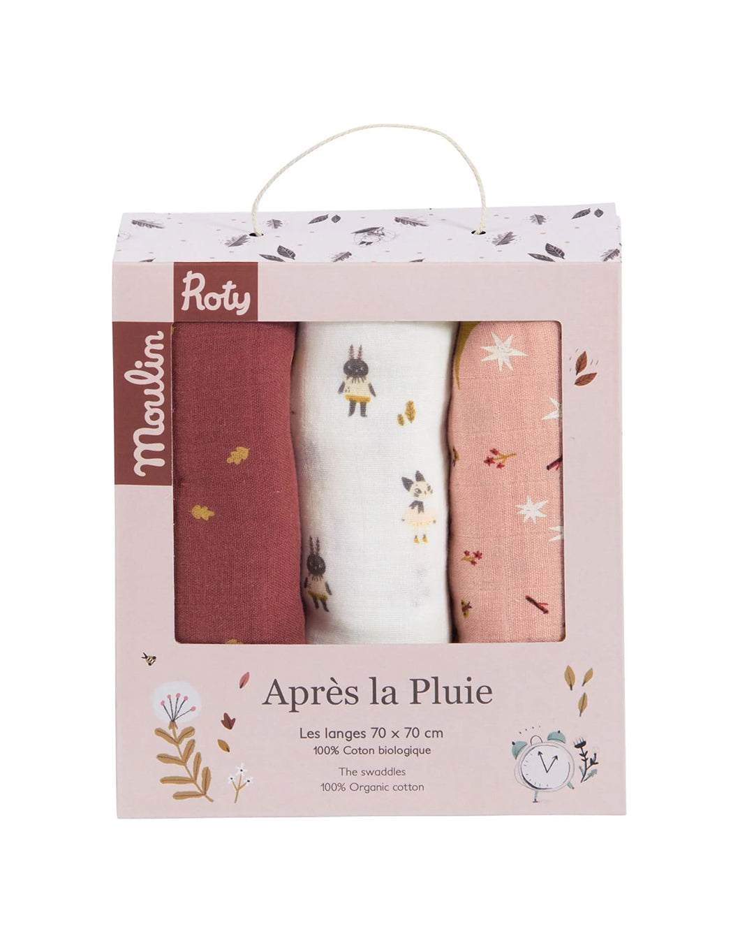 Moulin Roty - Set Tre Teli Di Mussola Cotone Bio