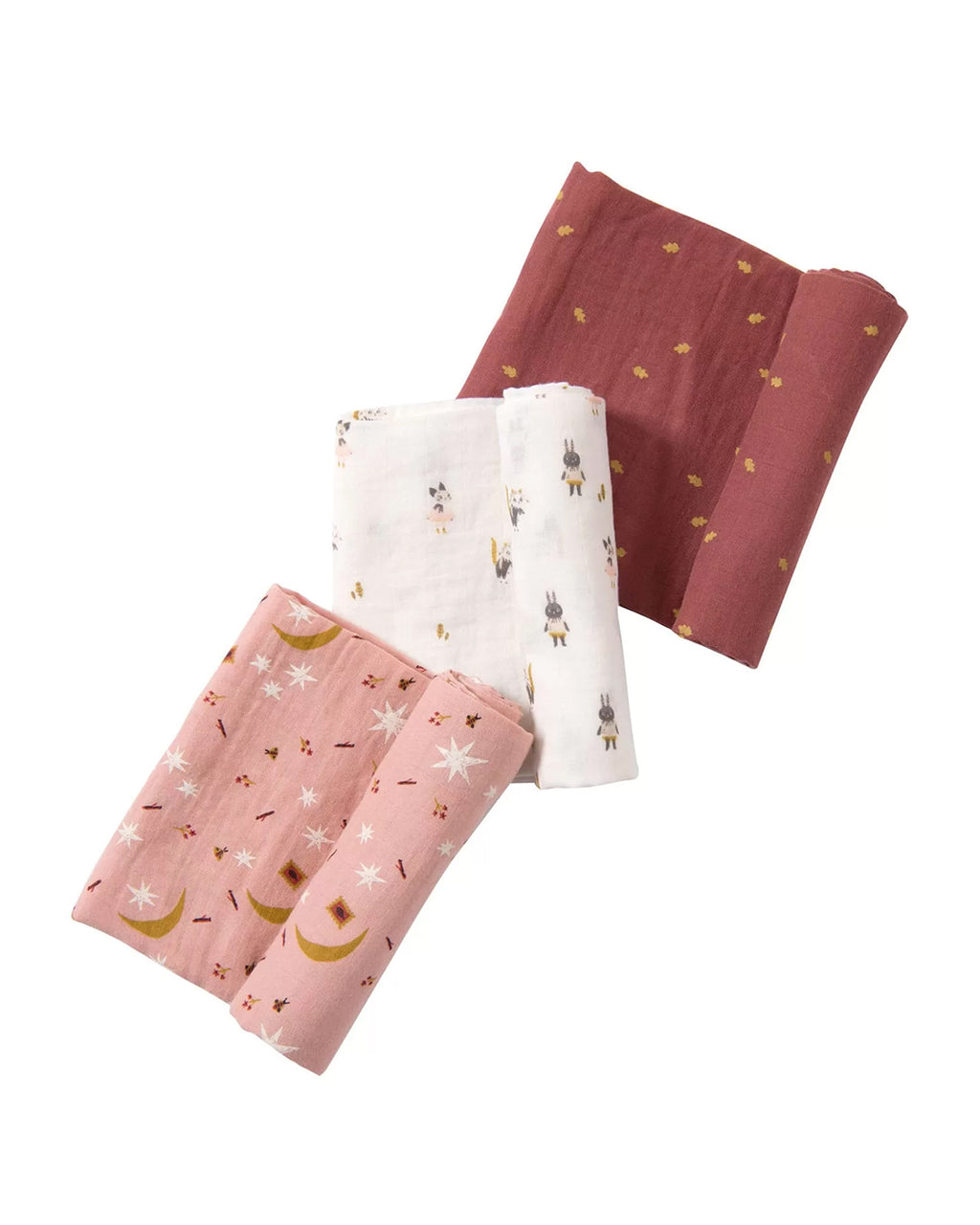 Moulin Roty - Set Tre Teli Di Mussola Cotone Bio