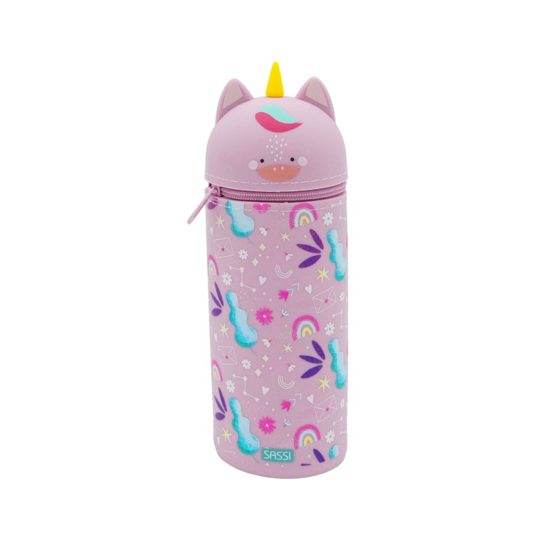 Sassi Editore-Astuccio in silicone -Unicorno Sparkly