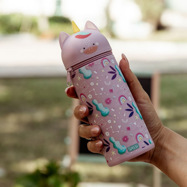 Sassi Editore-Astuccio in silicone -Unicorno Sparkly