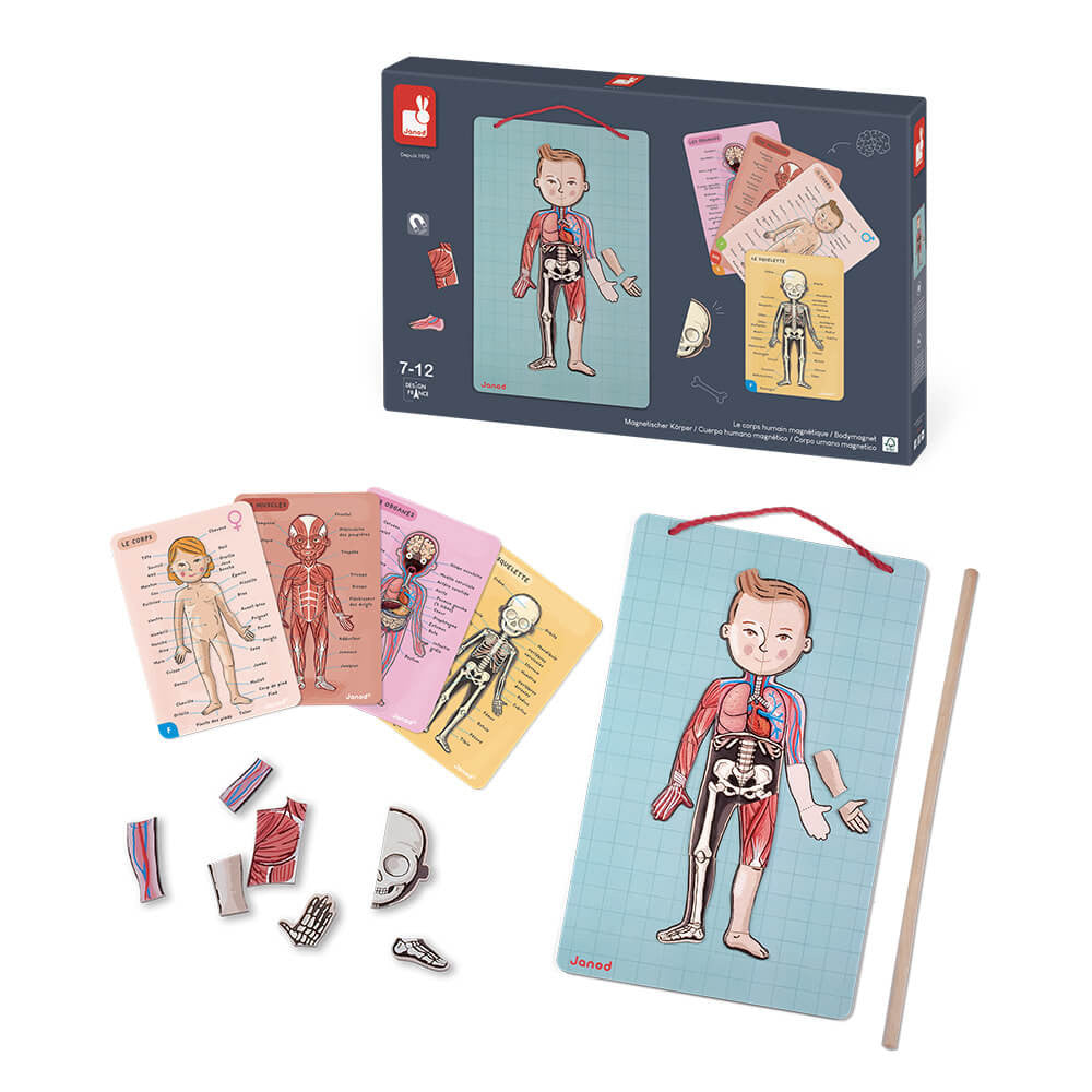 Janod - Puzzle Educativo anatomico del corpo umano - 12 lingue