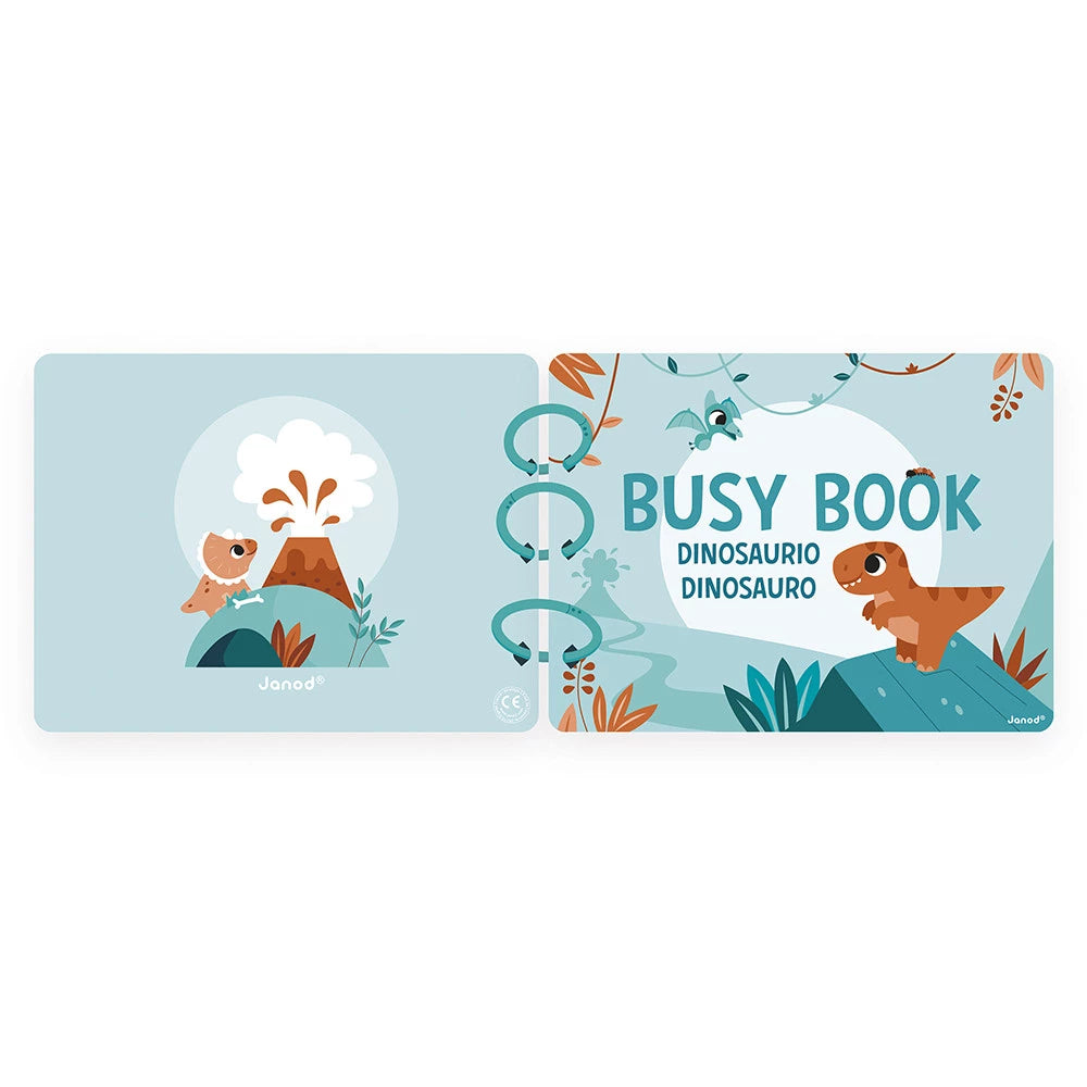 Janods -Busy-book Dino in cartone (spagnolo/italiano)