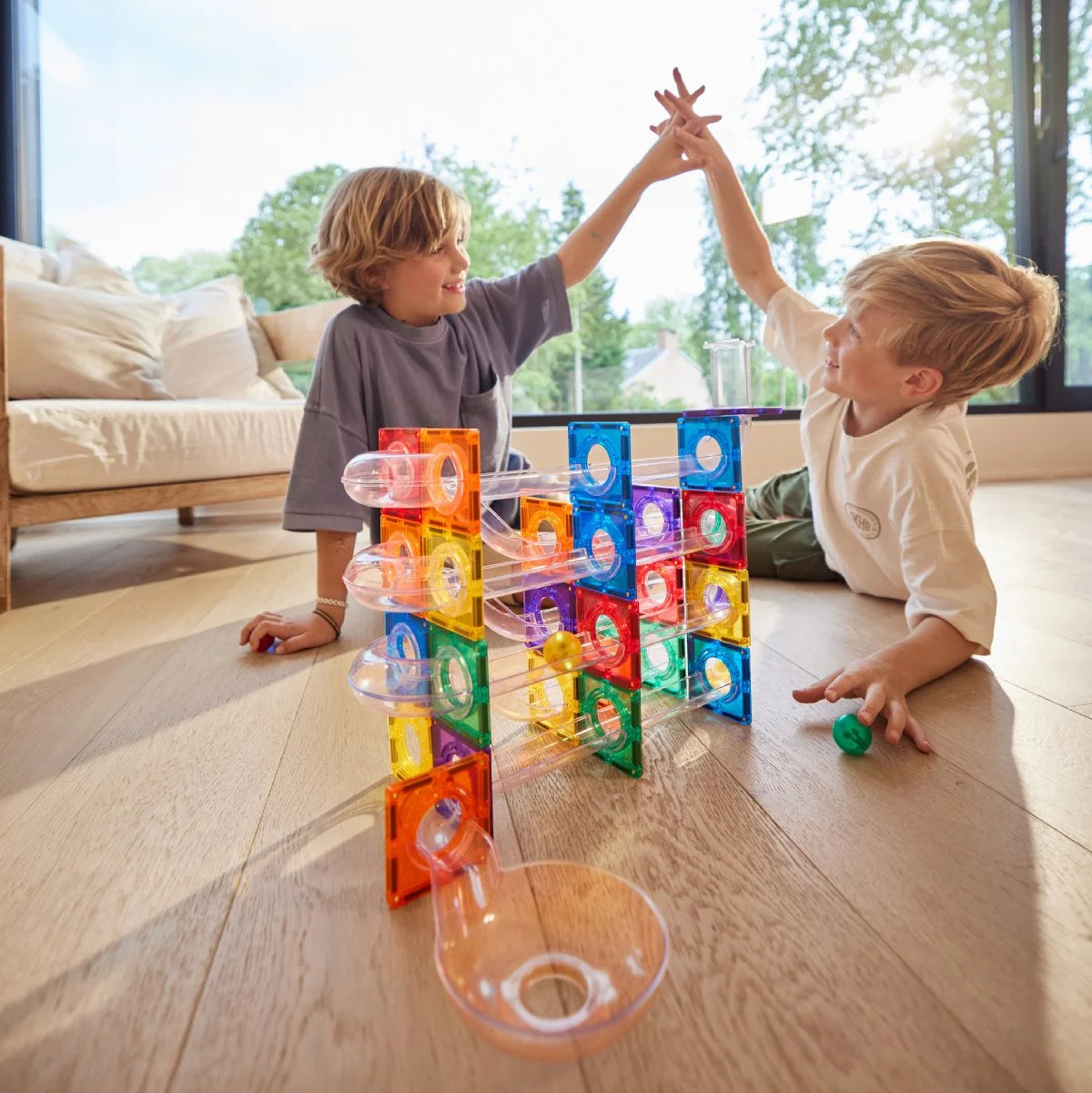 Cleverclixx -Ball Run Dazzling Lights Pack Intense - 100 pezzi-Costruzioni Magnetiche