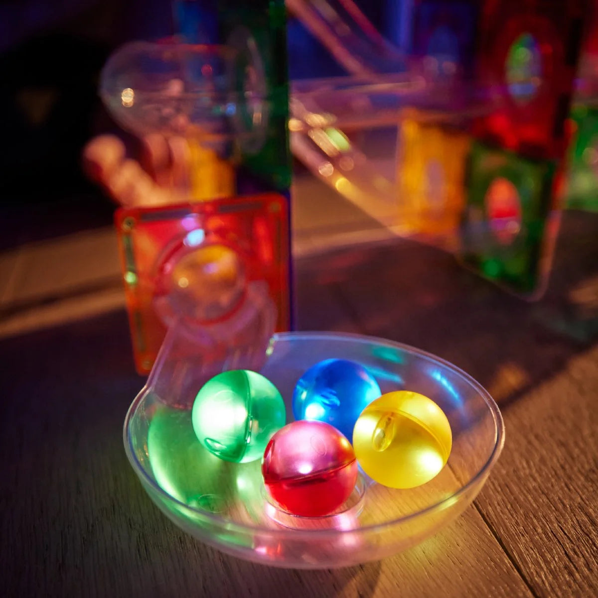 Cleverclixx -Ball Run Dazzling Lights Pack Intense - 100 pezzi-Costruzioni Magnetiche