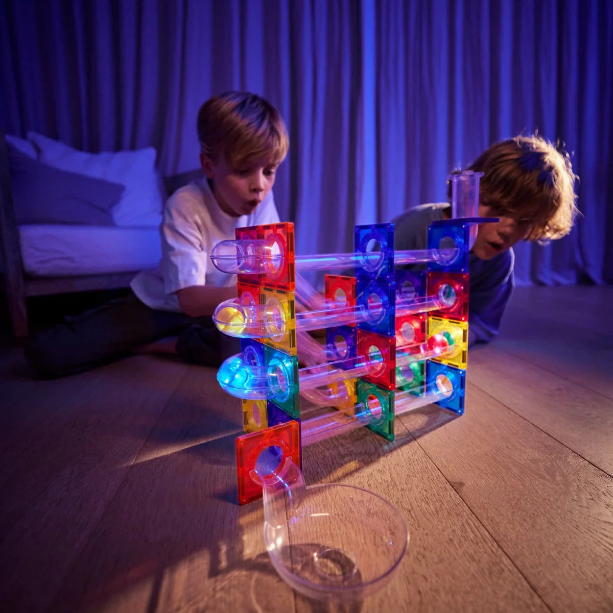 Cleverclixx -Ball Run Dazzling Lights Pack Intense - 100 pezzi-Costruzioni Magnetiche