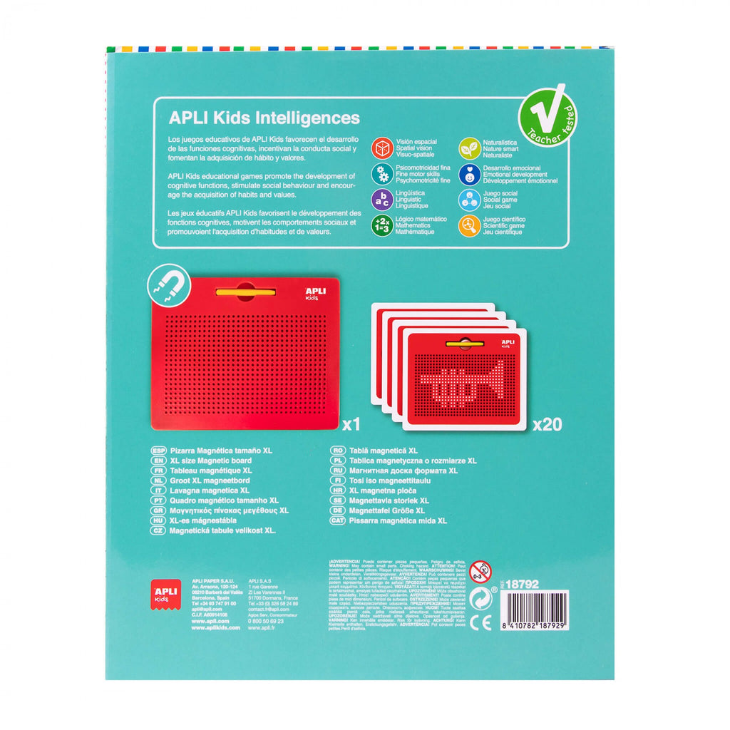 Apli Kids- LAVAGNA MAGNETICA  XL, CON MATITA, 10 CARTE CON 20 DISEGNI