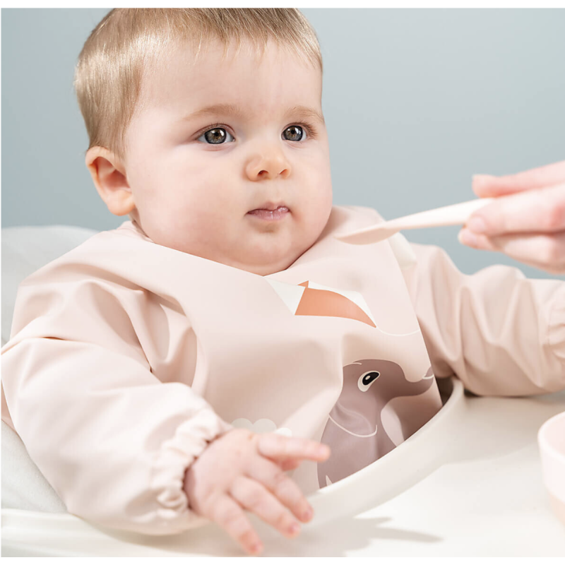 Donebydeer - Bavaglio a Maniche Lunghe Impermeabile con Tasca - Cipria