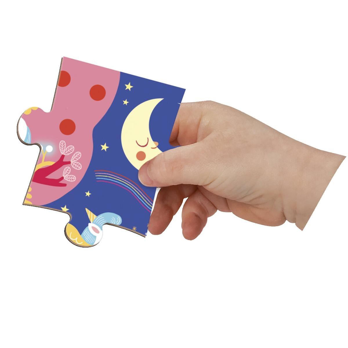 Janod -Puzzle magnetico unicorno, 24 pezzi