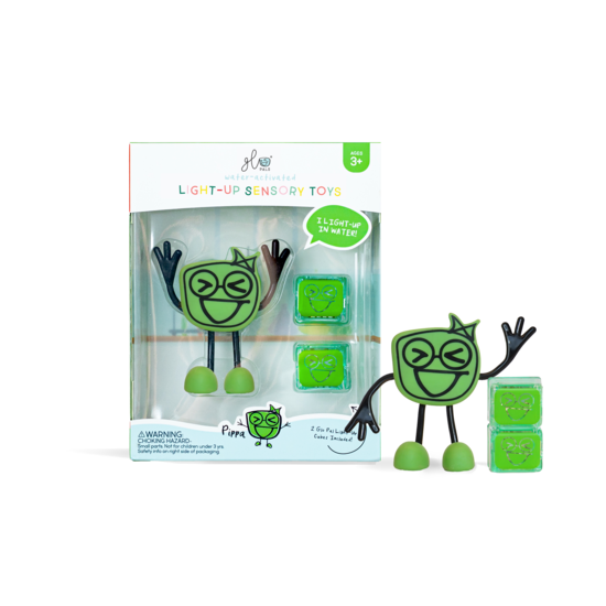 Glo Pals - Set personaggio Pipa - con 2 cubi inclusi -Verde