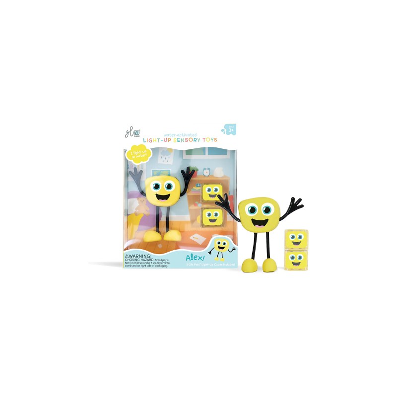 Glo Pals - Set personaggioAlex - con 2 cubi inclusi Giallo