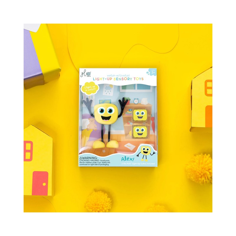 Glo Pals - Set personaggioAlex - con 2 cubi inclusi Giallo
