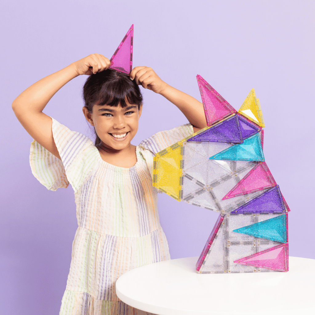 Connetix- Unicorno Glitterato - Tessere Magnetiche