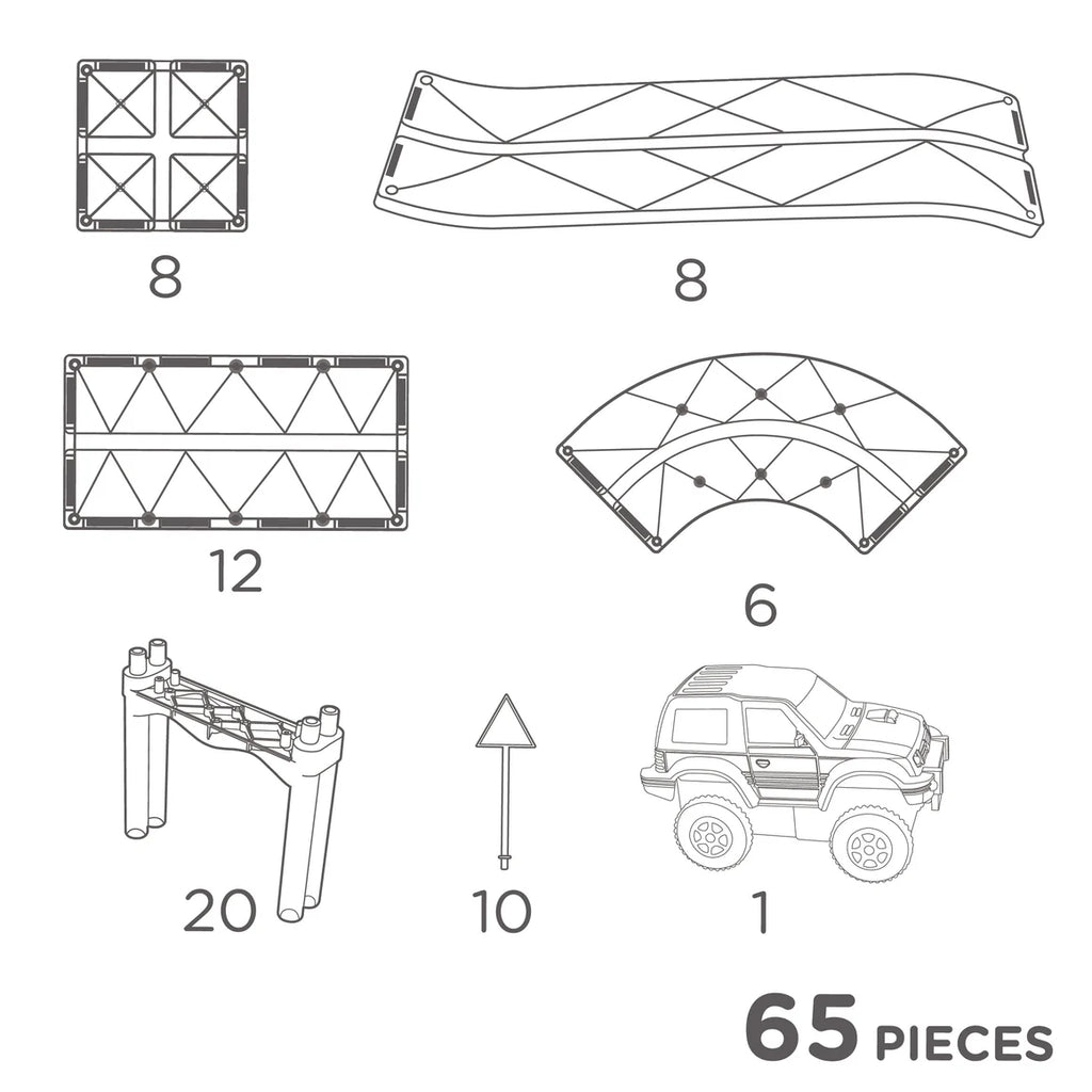 Cleverclixx -Race Track Intense, 65 pezzi -Costruzioni Magnetiche