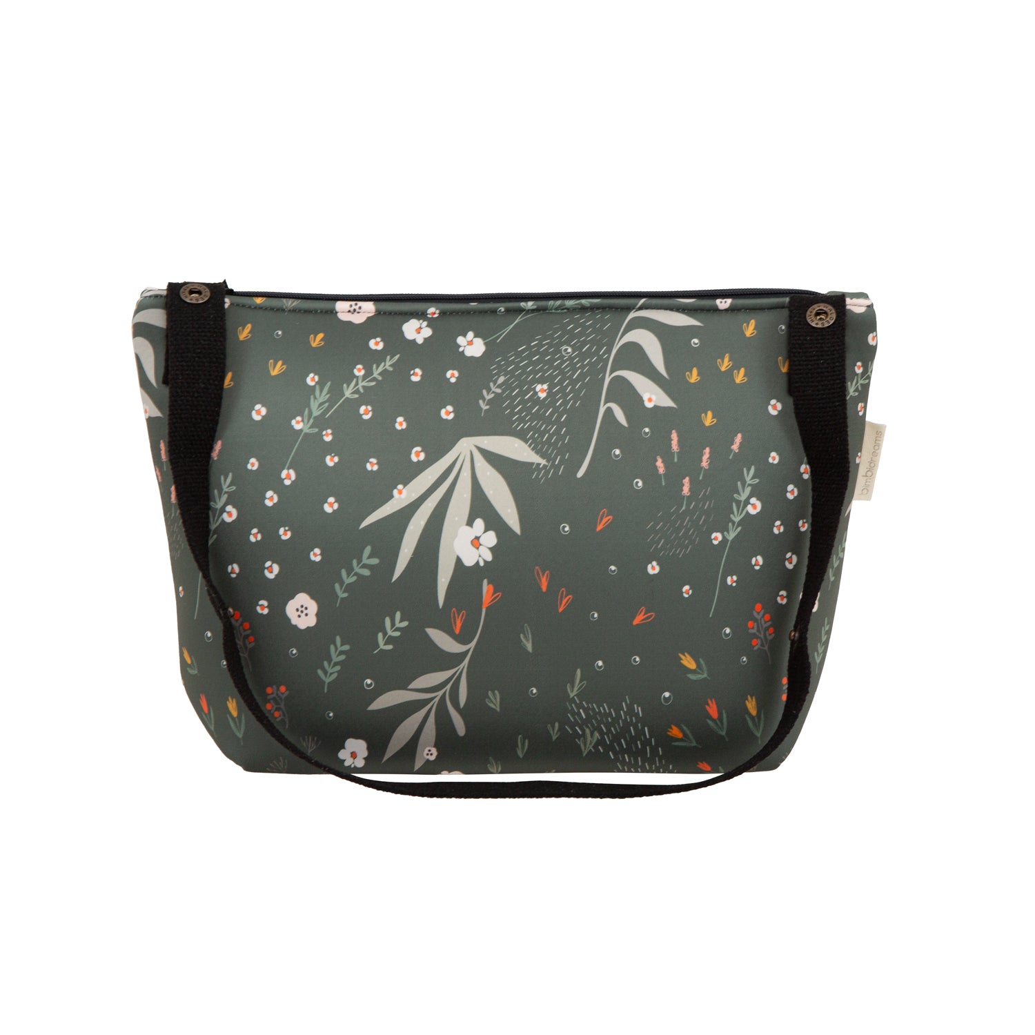 Bimbodreams-Materasso Universale per PassegginoVerde Floreale Con Borsa