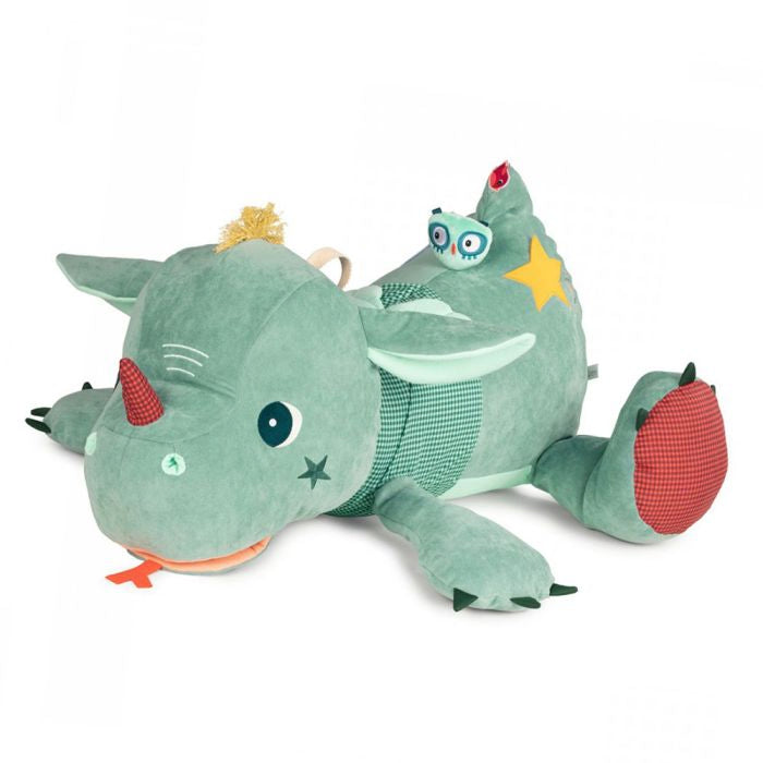 Lilliputiens -JOE IL DRAGO VERDE GUARDIANO DEI TESORI - PELUCHE CAVALCABILE ATTIVITÀ