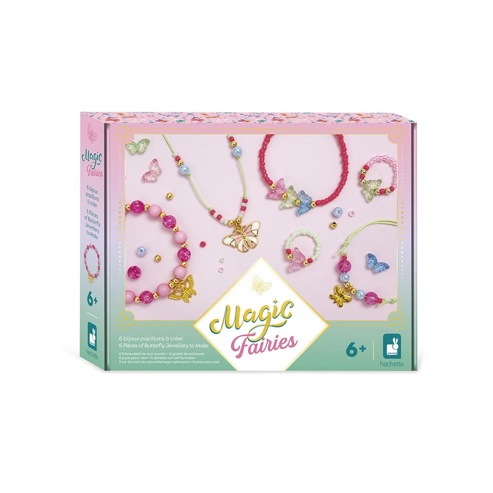 Janod -Kit creativo - 6 Graziosi Gioielli A Forma Di Farfalla Da Realizzare
