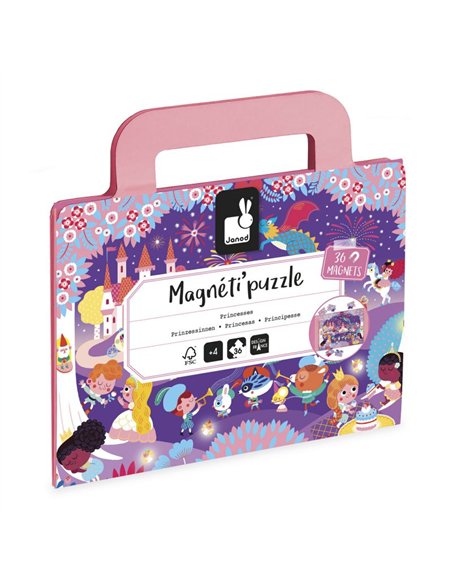 Janod -Puzzle magnetico principesse 36 pezzi