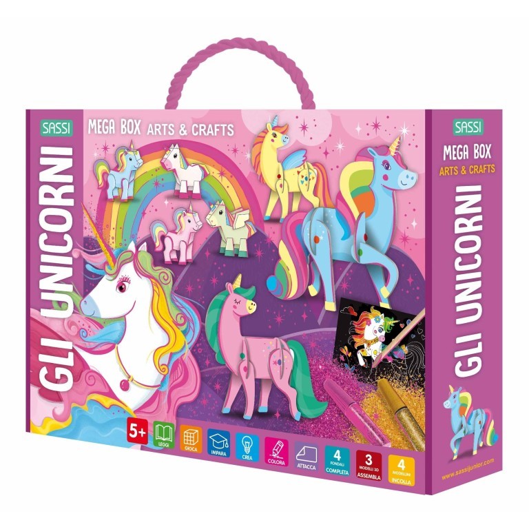 Sassi Yunior Editore - Mega box arts & crafts. Unicorni