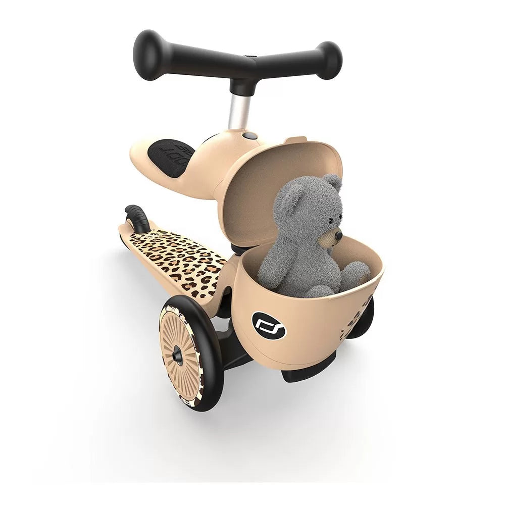 Scoot And Ride - Triciclo/Monopattino 2in1 Leopardato Con Portagiochi