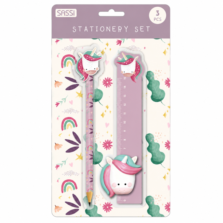 Sassi Editore-Set cancelleria - Unicorno Sparkly