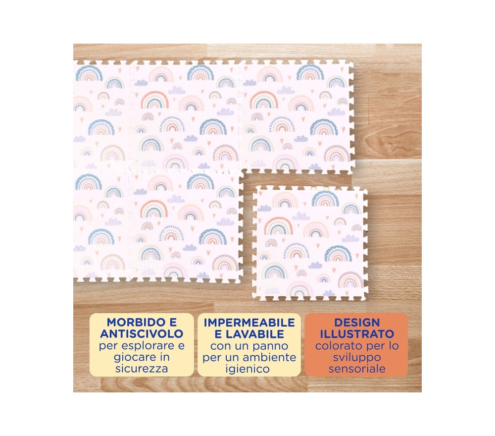Family Nation-Tappeto Gioco Puzzle Montessori -Arcobaleni