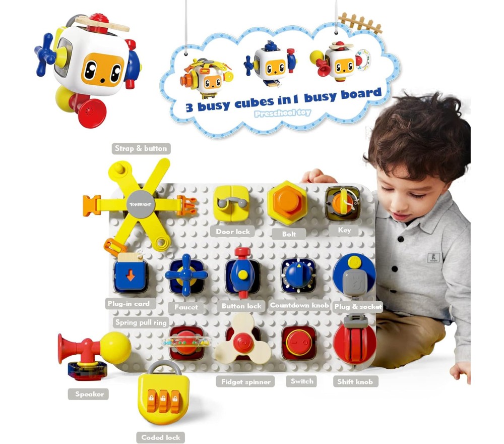 Top Bright-TAVOLETTA EDUCATIVA BUSY BOARD COMPONIBILE