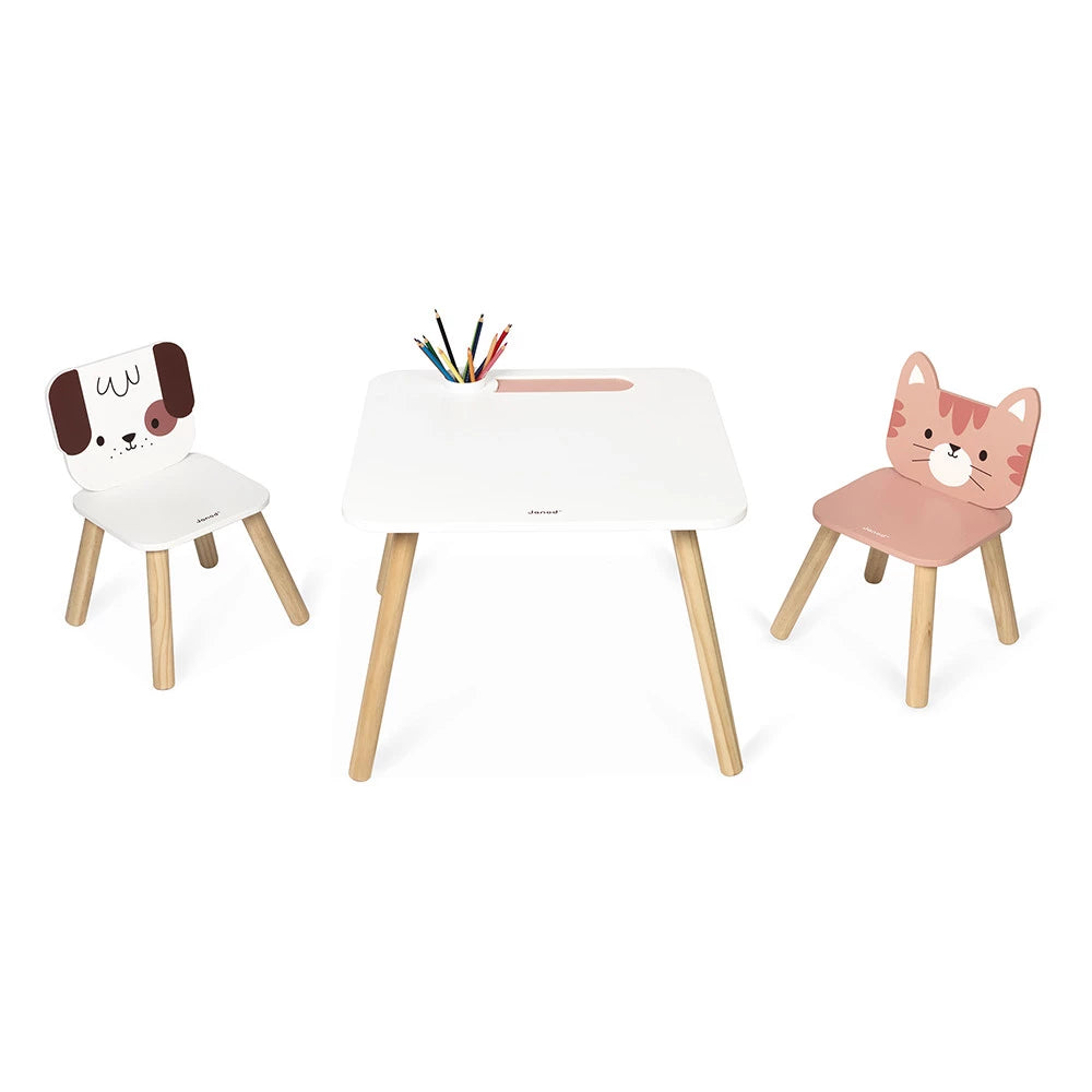 Janod - Tavolo +Sedia a forma di gatto